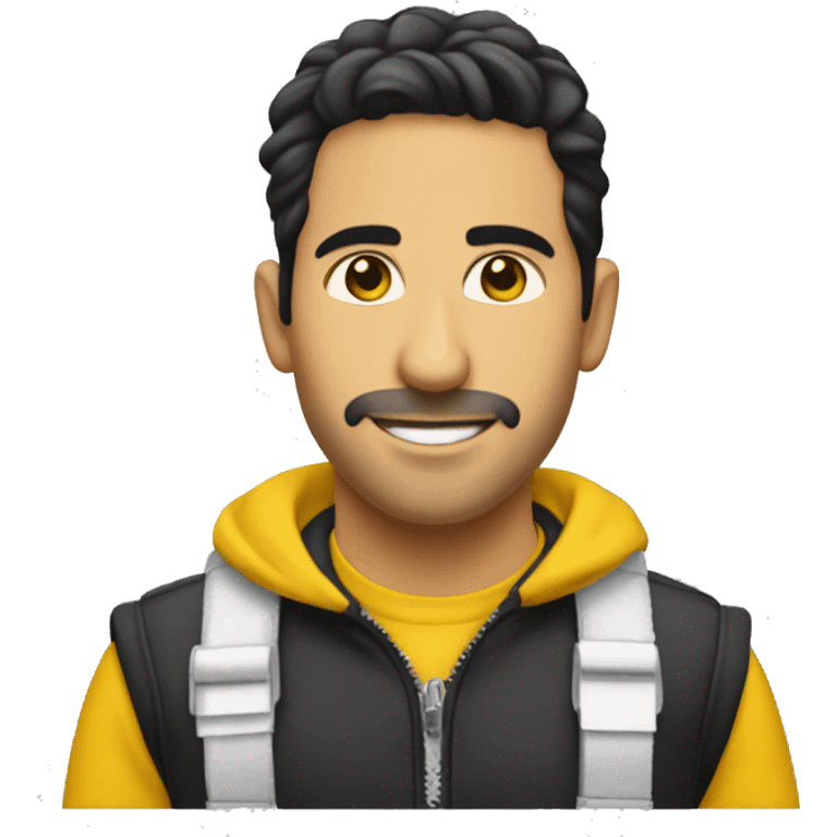 Please create an emoji with the text "Agus Rendon". The plane colors are yellow and black. emoji