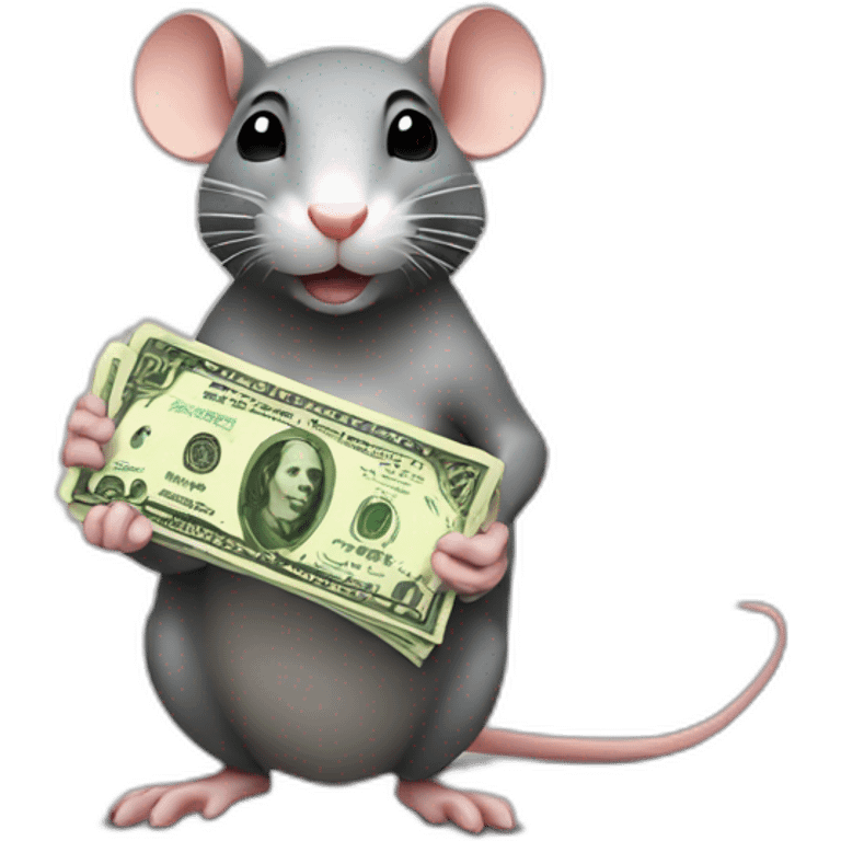 rat holding money emoji