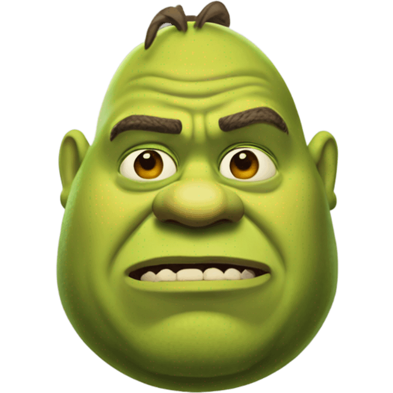 Fatterface Shrek in a dark green background emoji