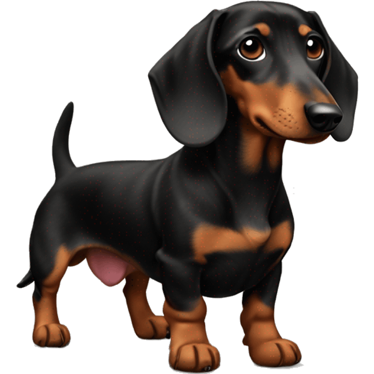 A Black and Tan with brindle dachshund emoji