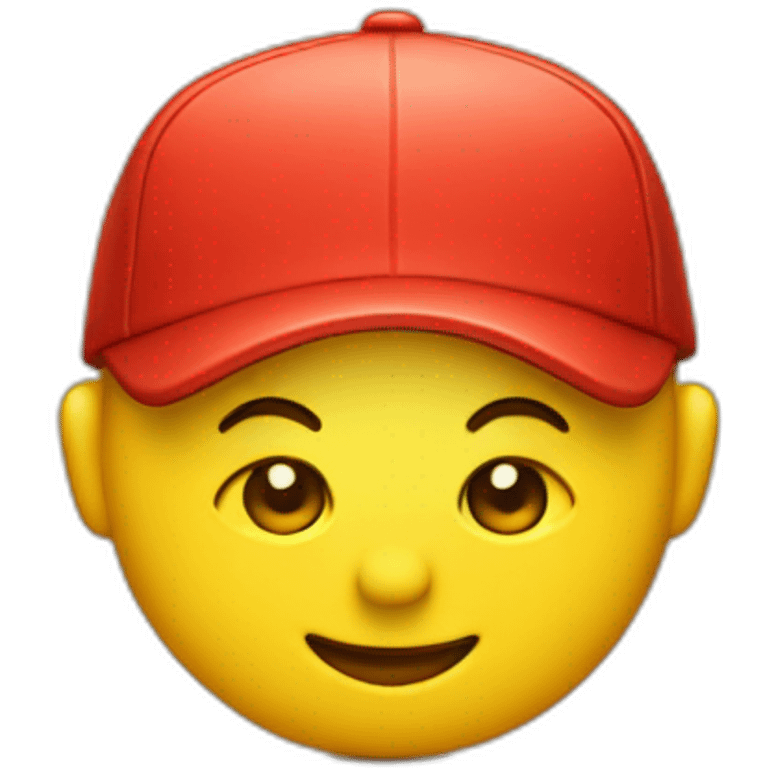 classic yellow emoji with smiling an red cap emoji