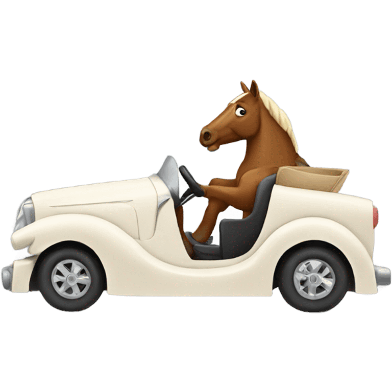 Horse driving a car emoji