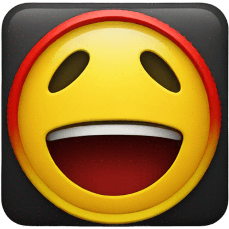 a black and red rectangle with a  yellow circle in the middle". emoji