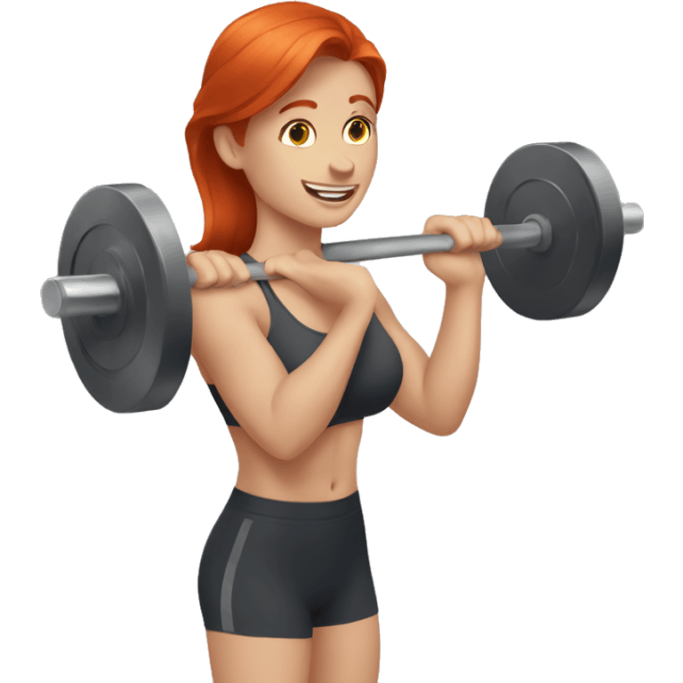 redhead lifting weights emoji