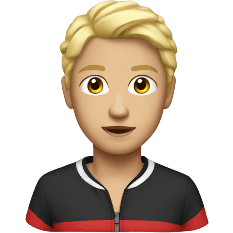 Short blonde hair red tracksuit  emoji