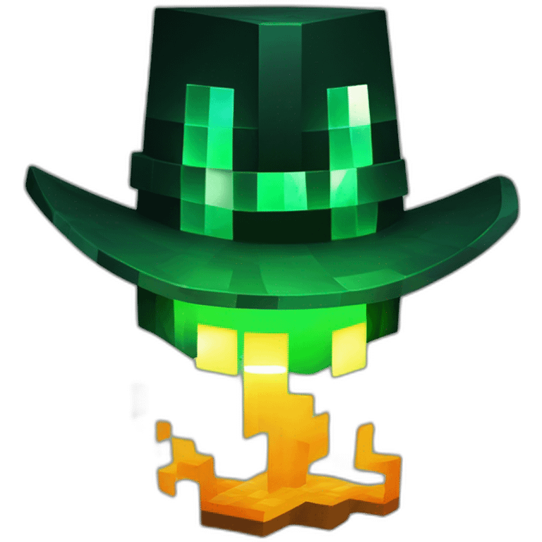 Pixel Minecraft Fedora Halloween Head Mask Diamond Obsidian Emerald Flame Shiny Glow Reward Legendary Unique Epic Mystery emoji