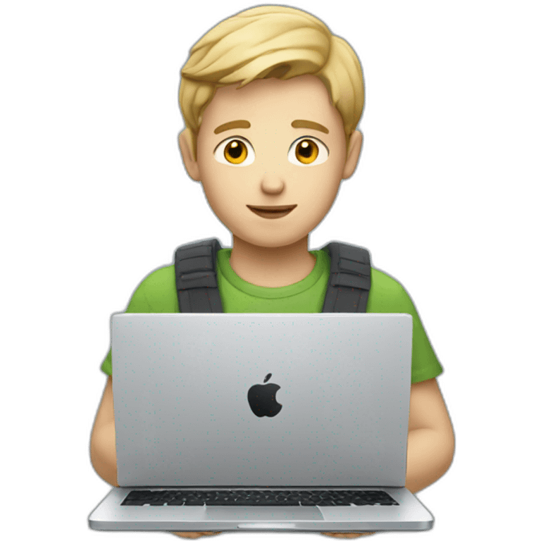  white boy with an apple laptop emoji