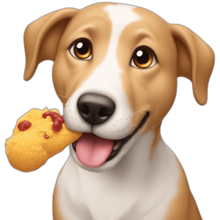 the dog licks itself after eating food emoji