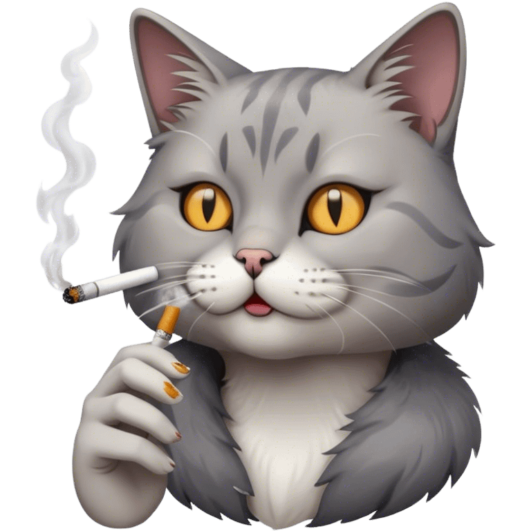 Cat smoking a cigarette emoji