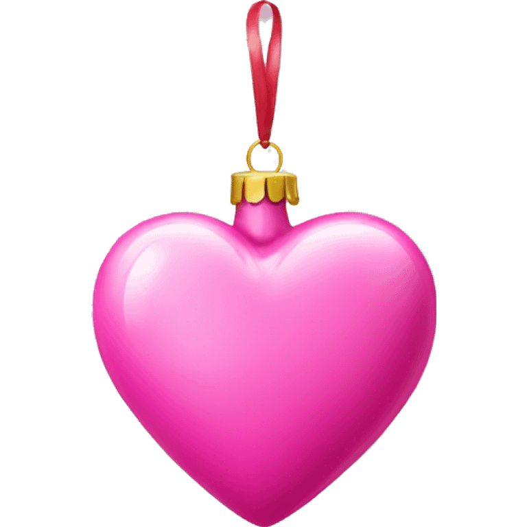 pink heart shaped christmas ornament  emoji