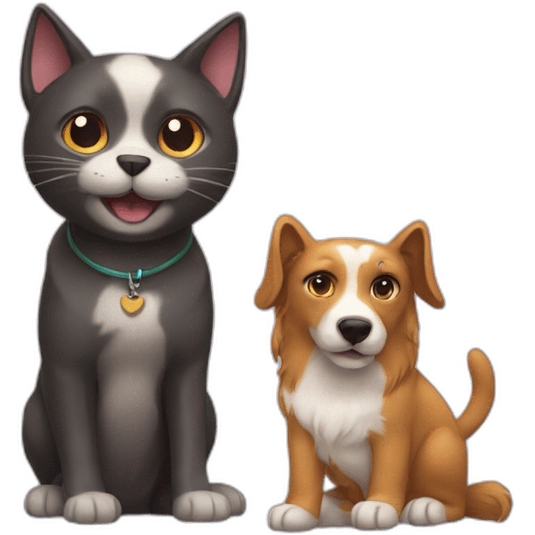 cat and dog emoji