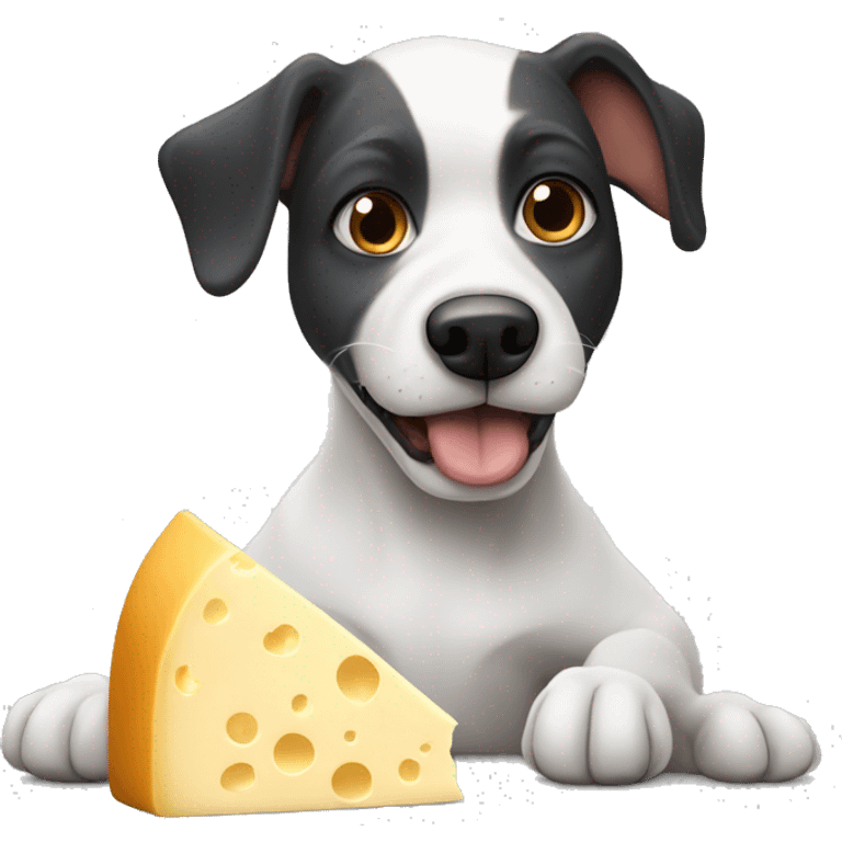 French I’ll dog eating cheese emoji