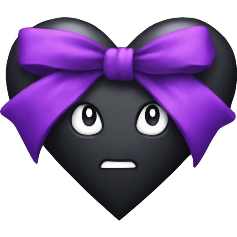 Goth heart with bow emoji