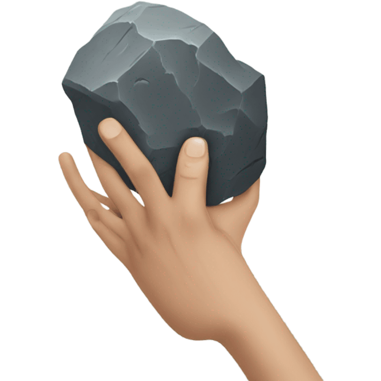 Weak rock on hands emoji