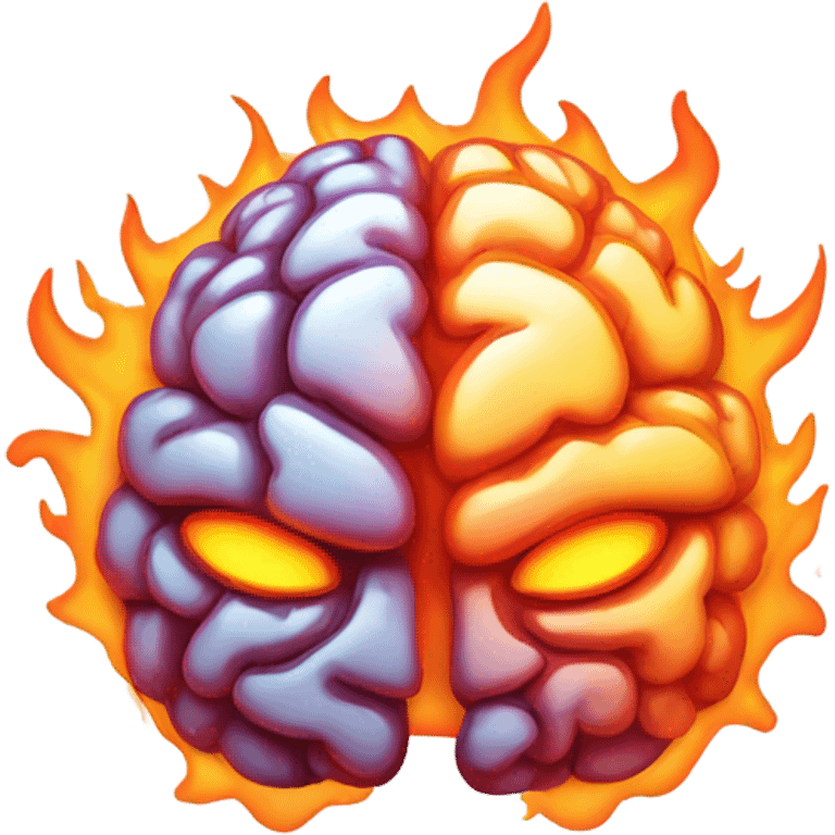 A brain on fire  emoji