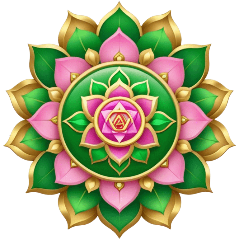 Anahata chakra is green pink gold emoji