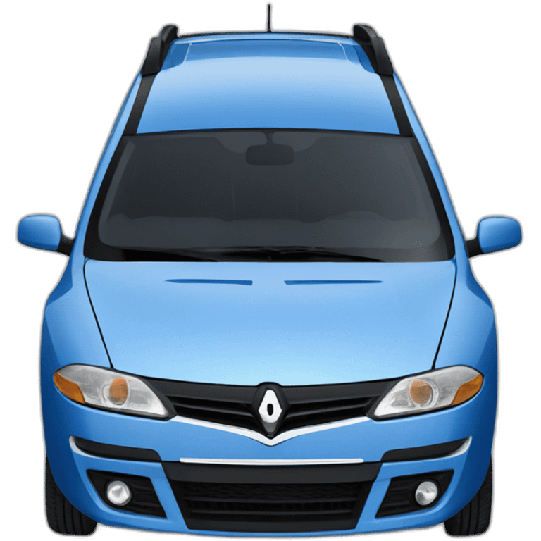 Blue Renault Laguna stationwagon dent nose emoji