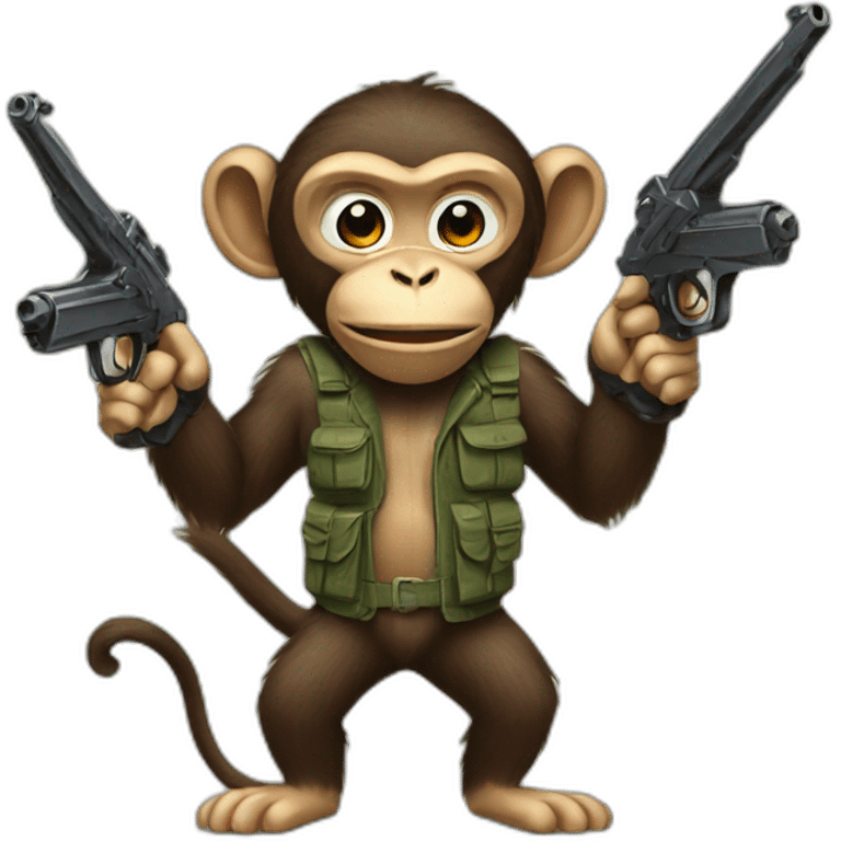 Monkey with guns emoji