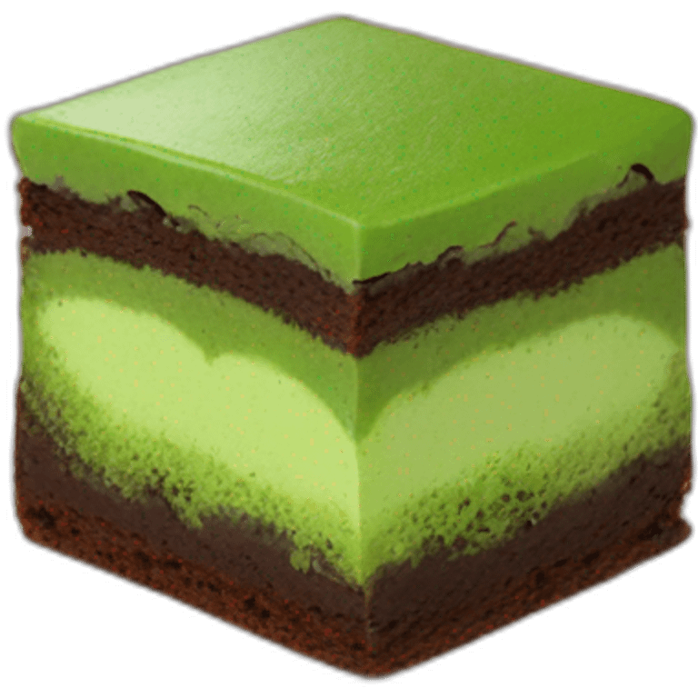 Matcha brownie cake emoji