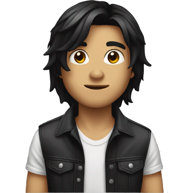 long black hair boy dj  emoji