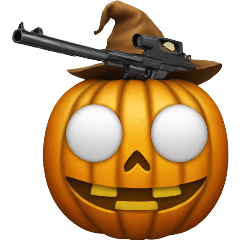 pumpkin head with gun emoji