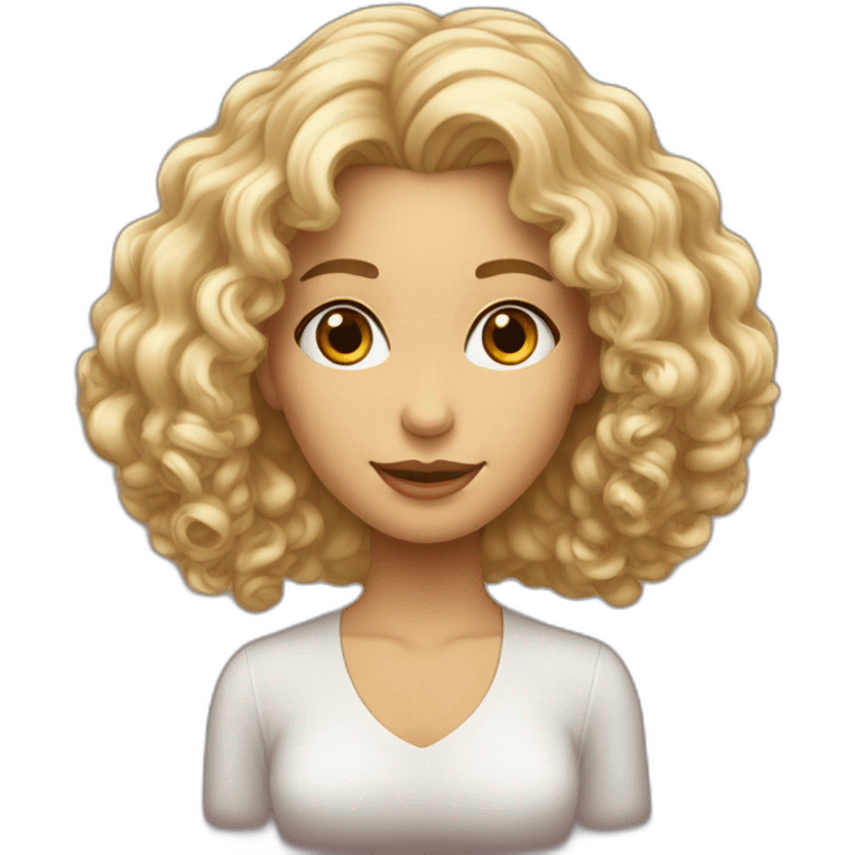 femme marron cheveux bouclés avec grand homme blond emoji