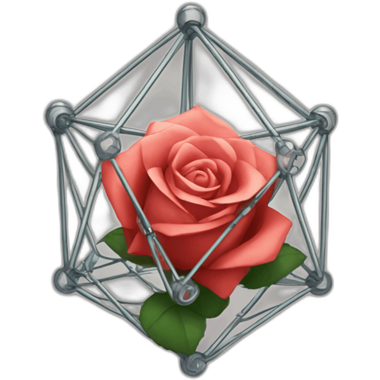 Mechanical rose in the octahedron emoji