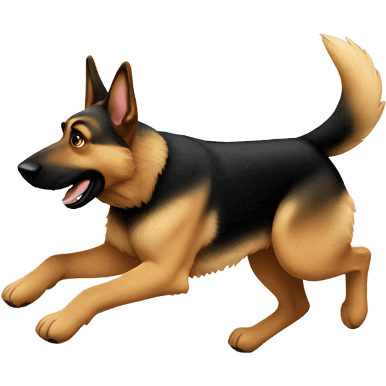 German shepherd running away  emoji