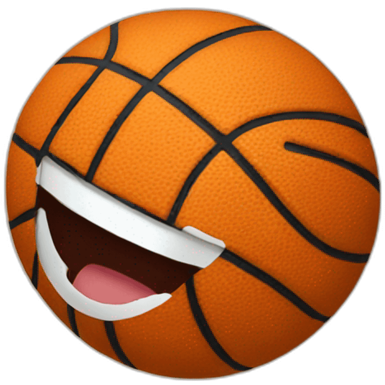 Basketball with smile emoji