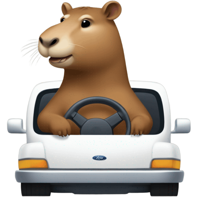 Capybara driving a ford f150 emoji