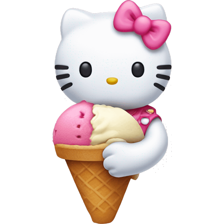 Hello kitty with ice cream  emoji