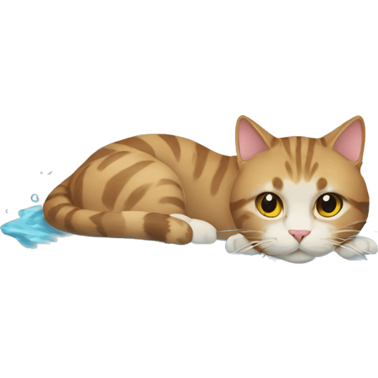 Cat on water emoji