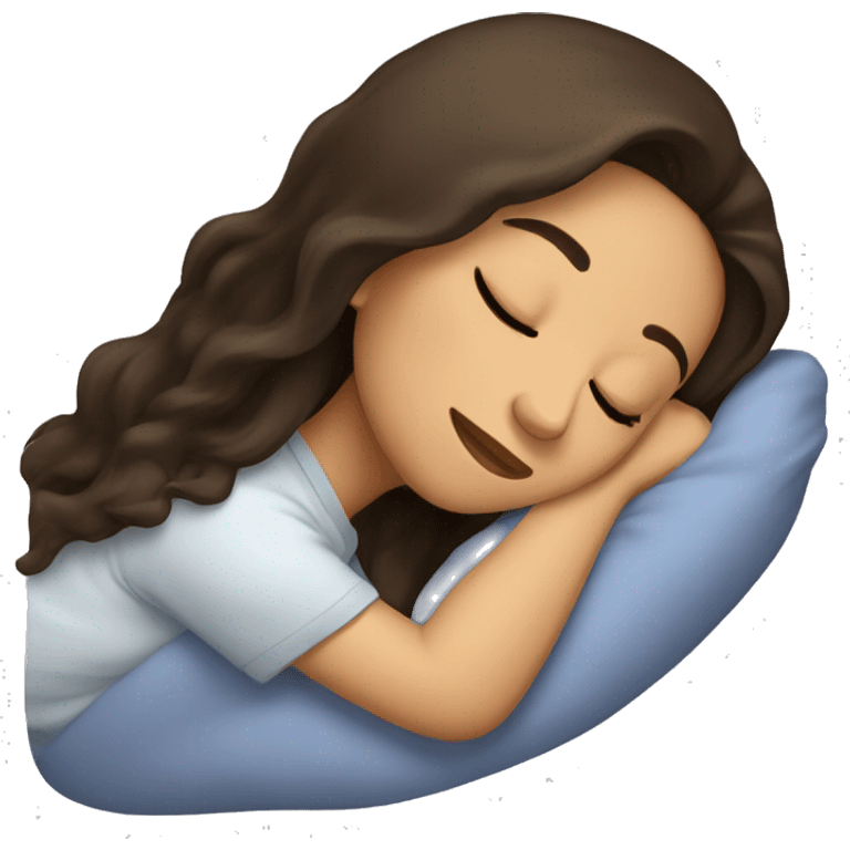 Brunette girl sleeping emoji