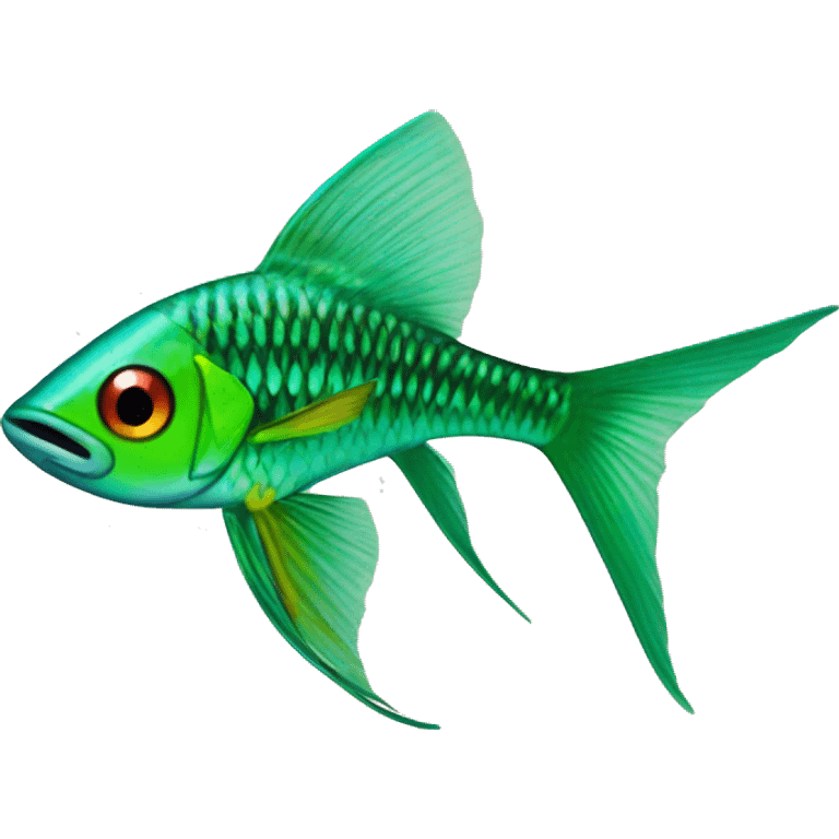 Green Swordtail fish (Eng.), Pez Espada emoji