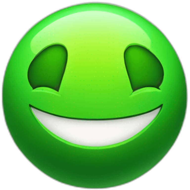 neon green orb with happy face emoji