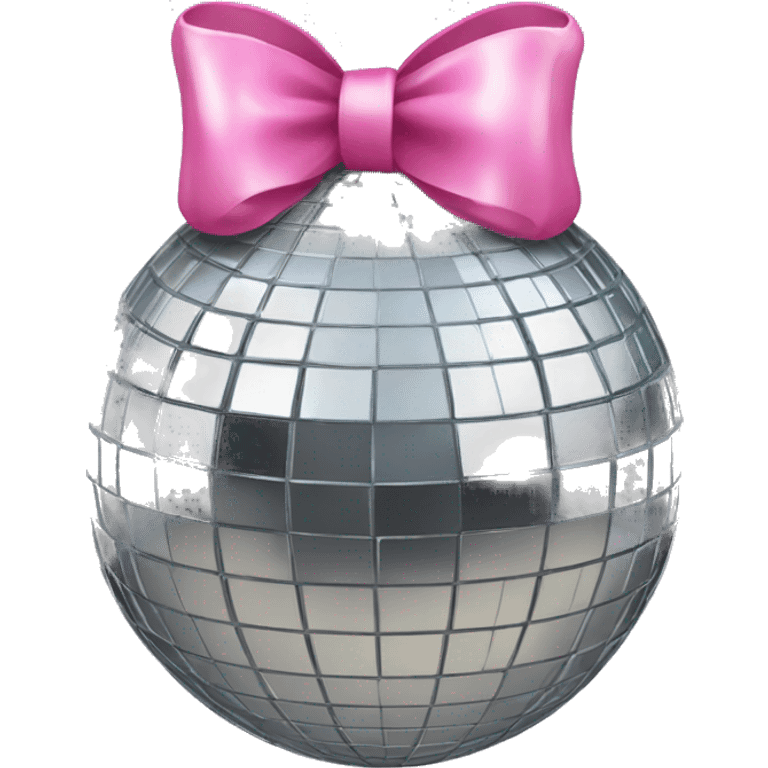 disco ball with pink bow emoji