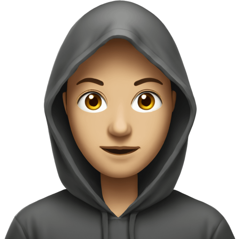 realistic indoor portrait of hooded person emoji