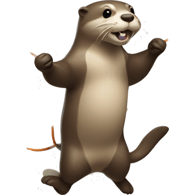 Otter jumping rope emoji