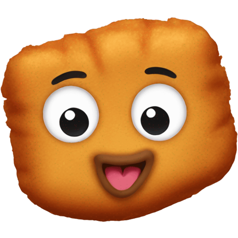 chicken nugget with face emoji