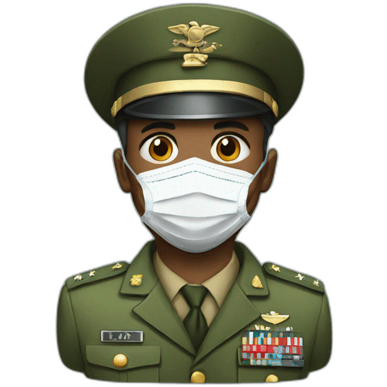 a military Head Portraits in a Medical masks emoji