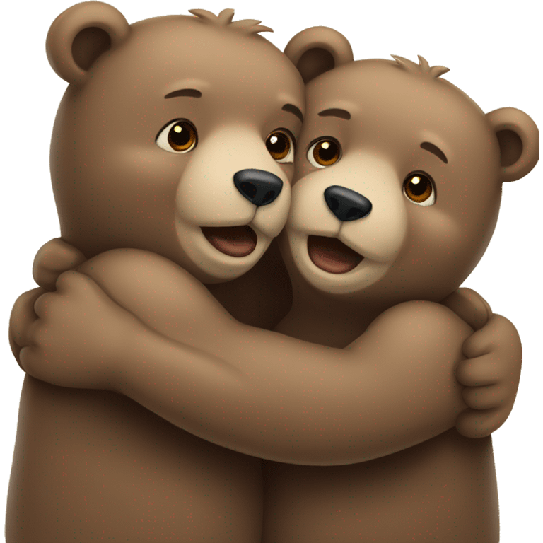 Bears hugging each others emoji