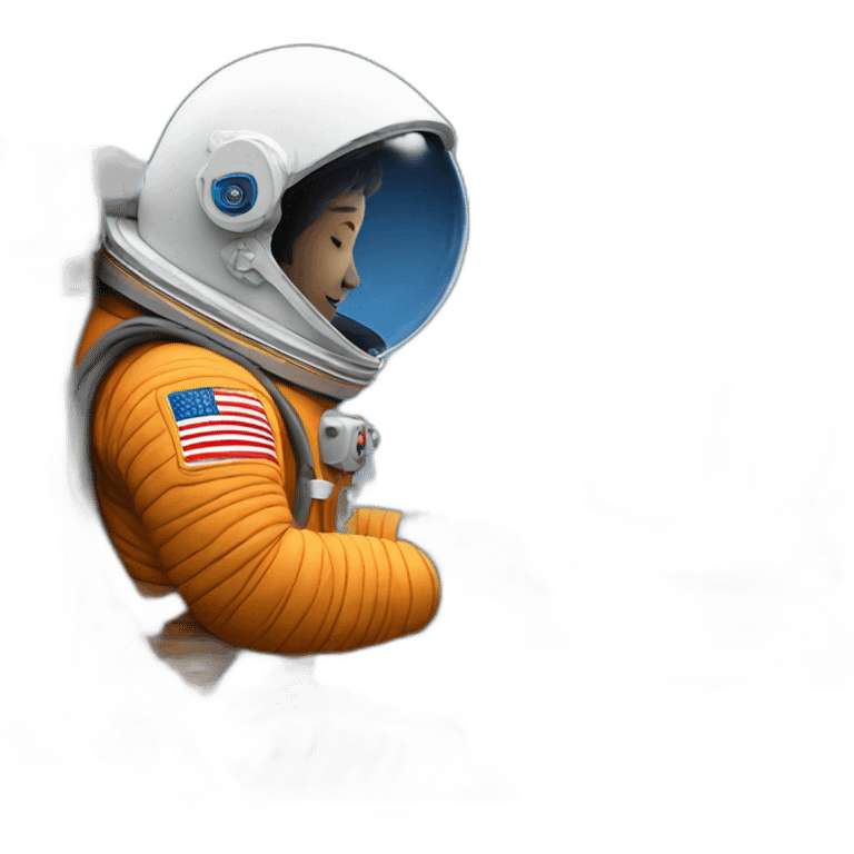 Astronaut writes on a computer emoji