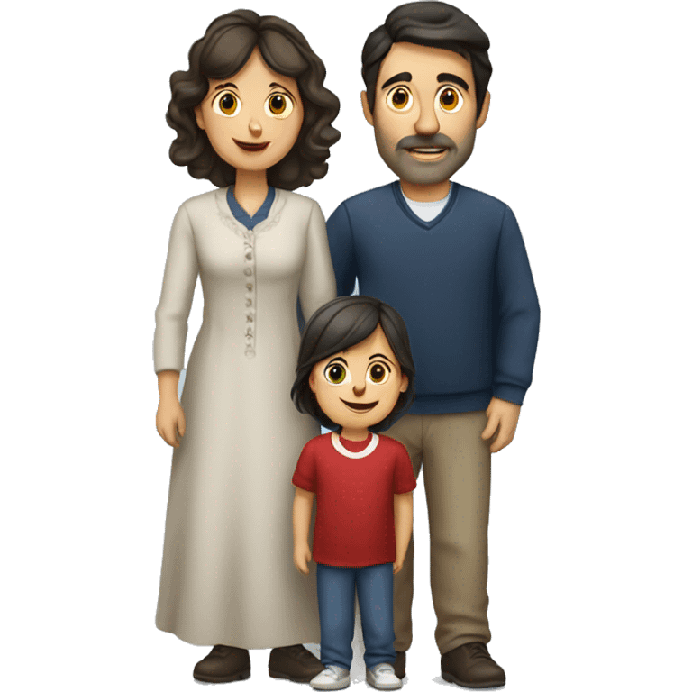 french-russian parents with dark hair and two children emoji