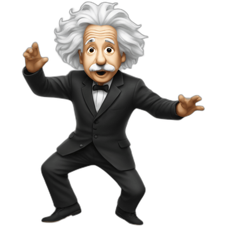 Einstein dancing rap emoji