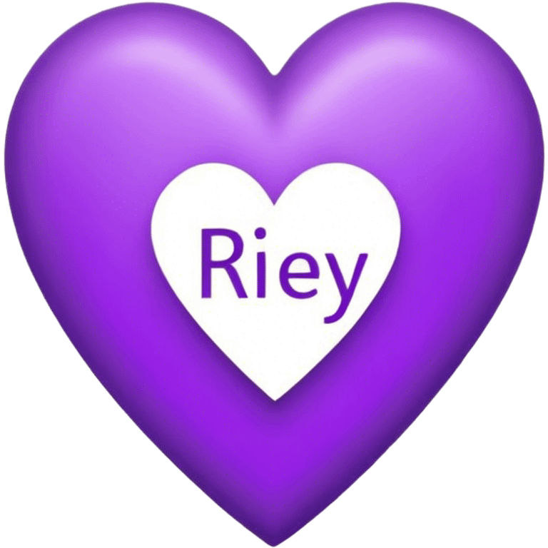 Purple Heart with the letters Riley in the middle  emoji