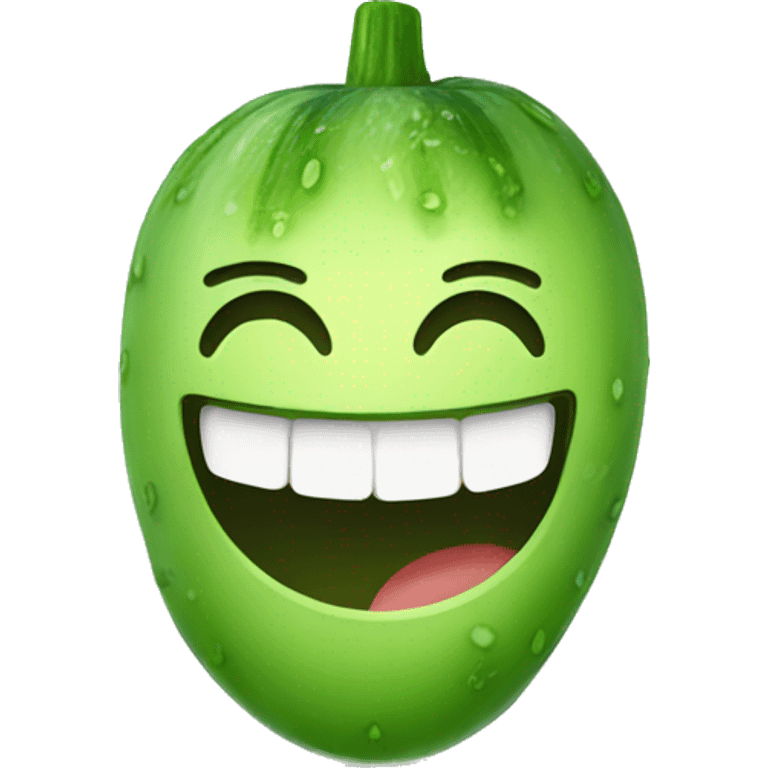 Smiley face with cucumber emoji