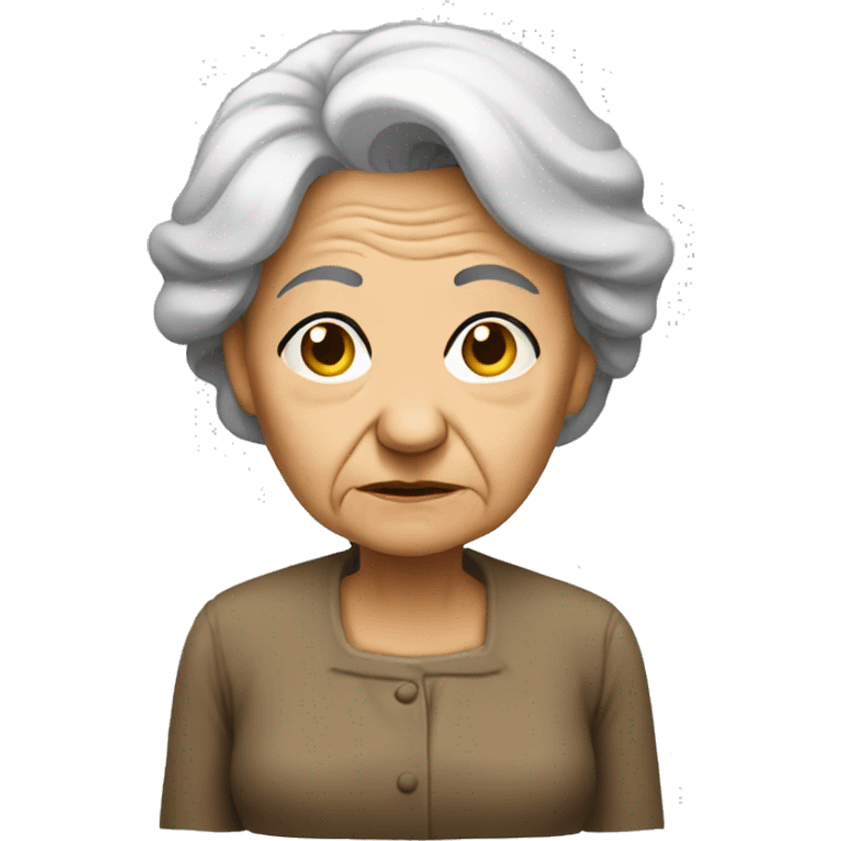 old woman sad standing full emoji