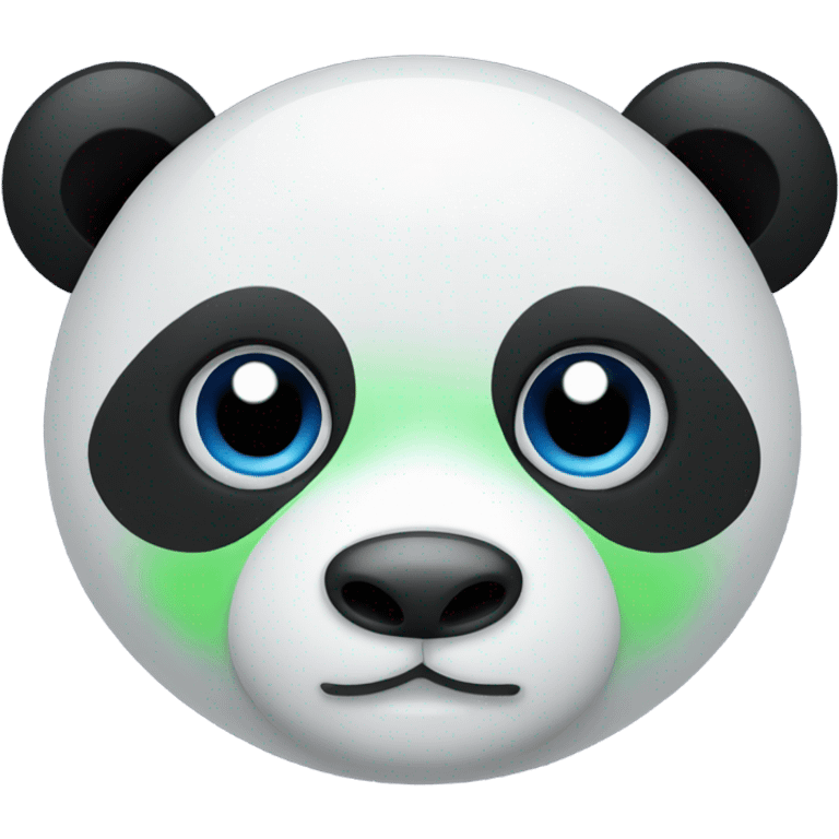 Panda with green face and blue eyes only face emoji emoji