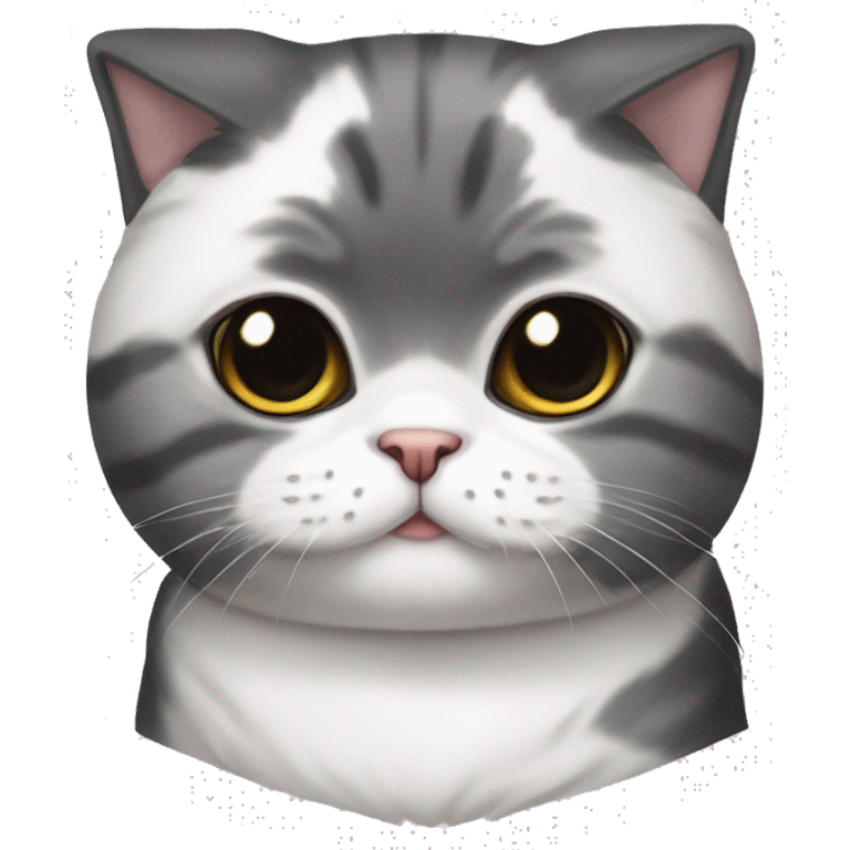 black and white scottish fold cat emoji