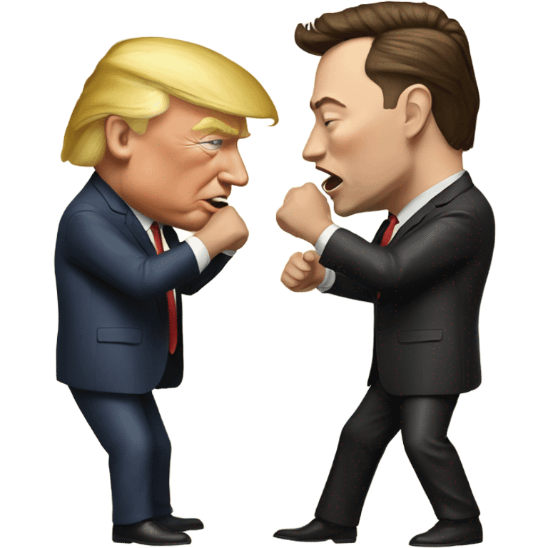 Elon musk fighting Donald Trump  emoji